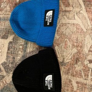 Boys northface beenies one blue one black FIRM